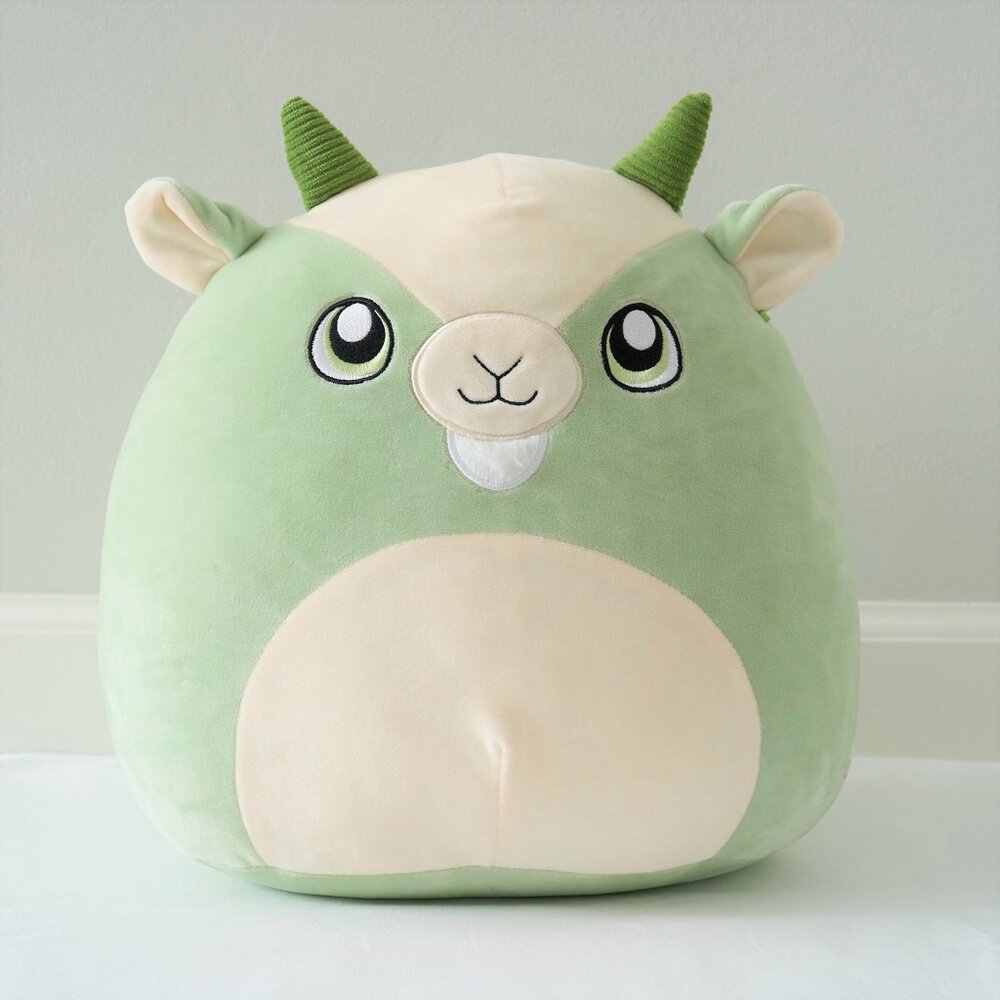 Cute SQUISHMALLOWS Palmer Goat Plush 12” Mint Green Stuffed Animal w/ Eyeballs